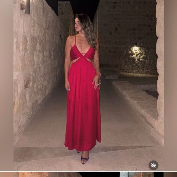 NWTβZARA CREASED-EFFECT CUT-OUTβDRESS - Picture 9 of 16